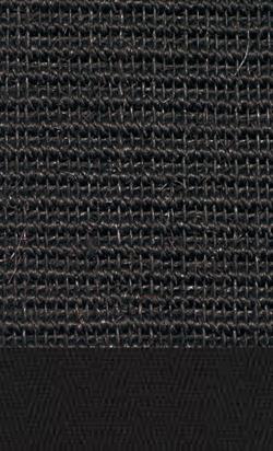 Sisal Manaus Sort 044 tæppe med kantbånd i sort 040